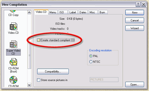 Nero: Zorg ervoor dat er GEEN vinkje voor "Create standard Compliant CD" staat!!!!! 