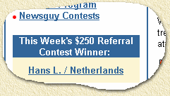 Winnaar "Referal Contest" van NewsGuy