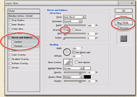 Photoshop - Layer Effects: Bevel and Emboss