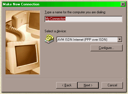 Geef naam en modem aan