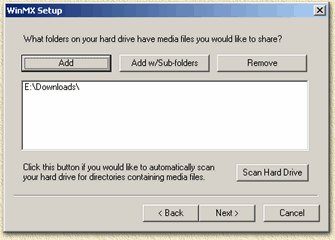 WinMX shared files folder(s)