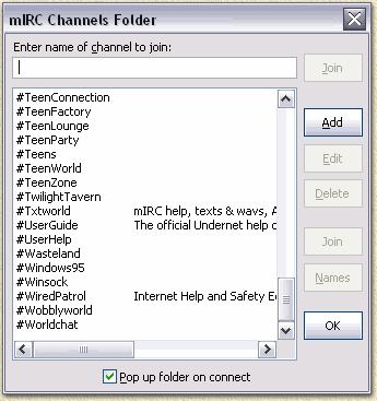 mIRC: Available Channels