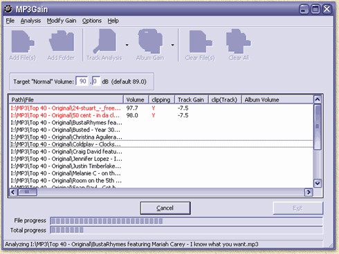 MP3Gain - Analyzing the files ...