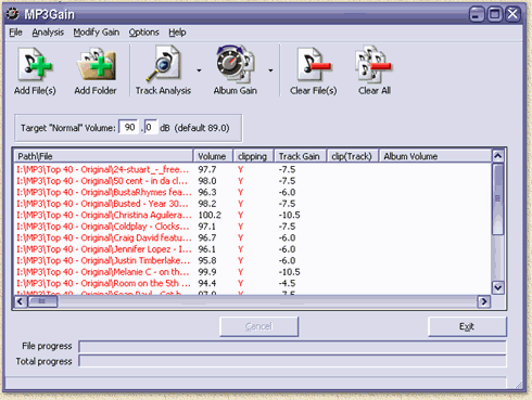 mp3 gain track or album