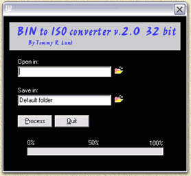 BIN2ISO: Start scherm
