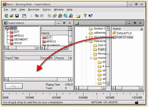 Nero: Adding MPEG files to the Super VideoCD