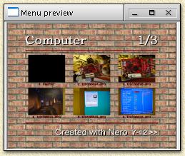 Nero: Preview van het menu ...