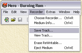 Nero: Recorder - Save Track ....