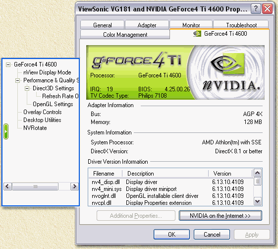 nVidia - Geforce tab - Additional nVidia settings