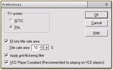 Ulead DVD Pictureshow preferences