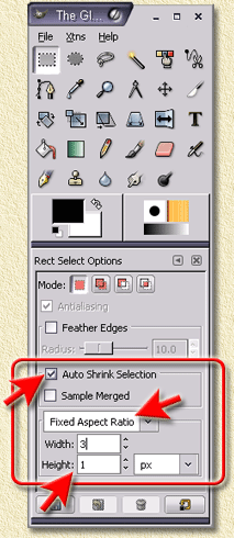 GiMP - Aspect Ratio vast instellen voor selectie