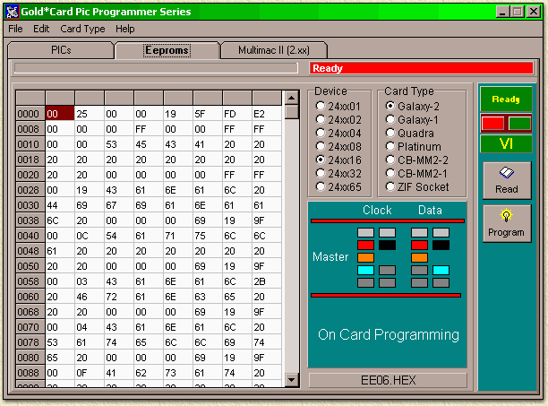 Gold*Card - Programming the EEPROM