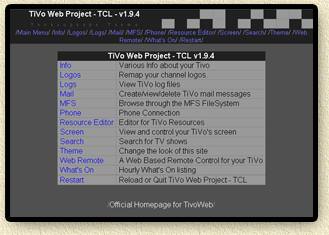 TivoWeb screen