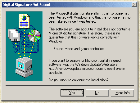 WinXp en Win2000: driver not signed ...