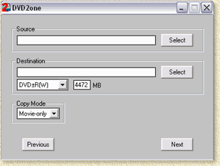 DVD2One: Choose Source and Destination