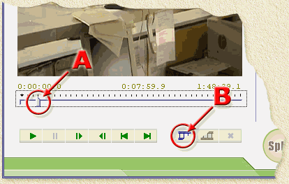 Easy Video Splitter - Select the start position of your "cut"
