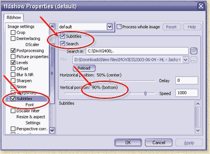 FFDShow - enable subtitles