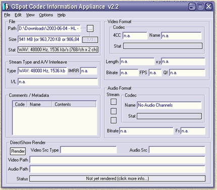 GSpot supports WAV, MP3, OGG and OGM as well (not always)