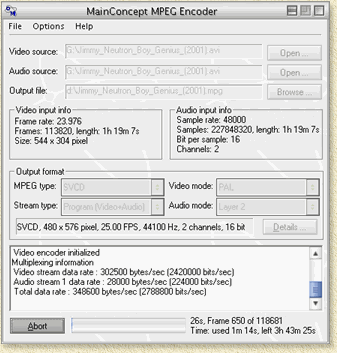 MainConcept MPEG Encoder: Transcoding ...