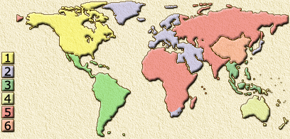 Regioncodes used for DVD