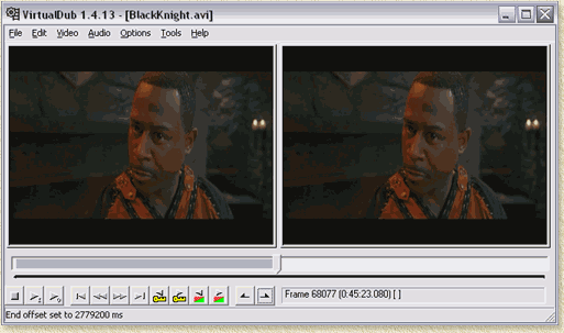 VirtualDub - End position = middle of the AVI