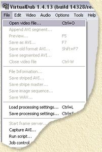 VirtualDub - Open het AVI bestand