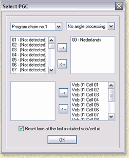 VobSub - Select the Program Chains (PGC)