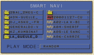 Smart Navi - MP3 en MP2 audio - Random mode