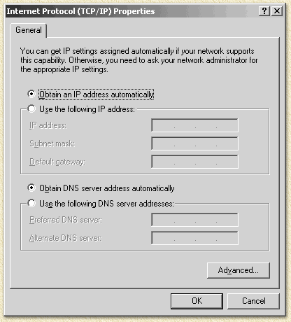 Windows 2000 TCP/IP instellingen