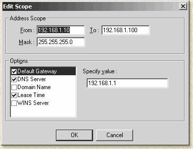 WinRoute DHCP: Instellingen klaar